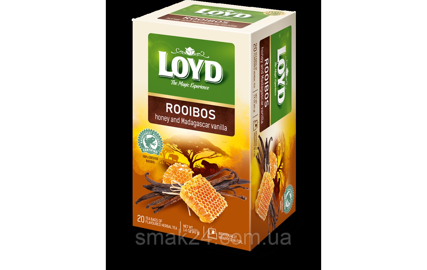 Чай красный Ройбуш с медом и мадагаскарской ванилью Loyd Rooibos Польша 20 пакет.(40г)