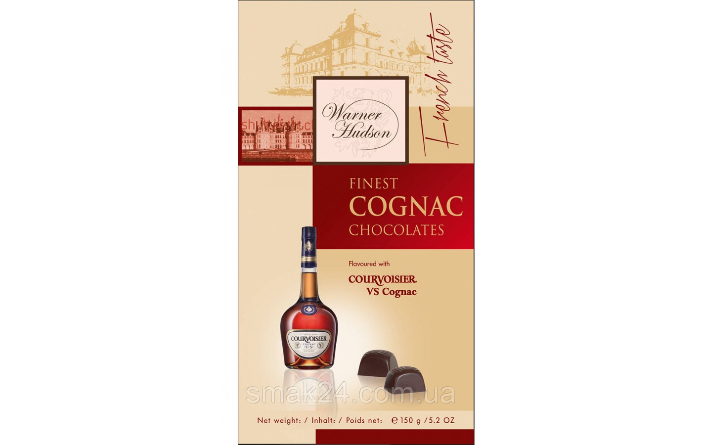 Шоколадные конфеты с коньяком Warner Hudson VS Cognac Германия 150г