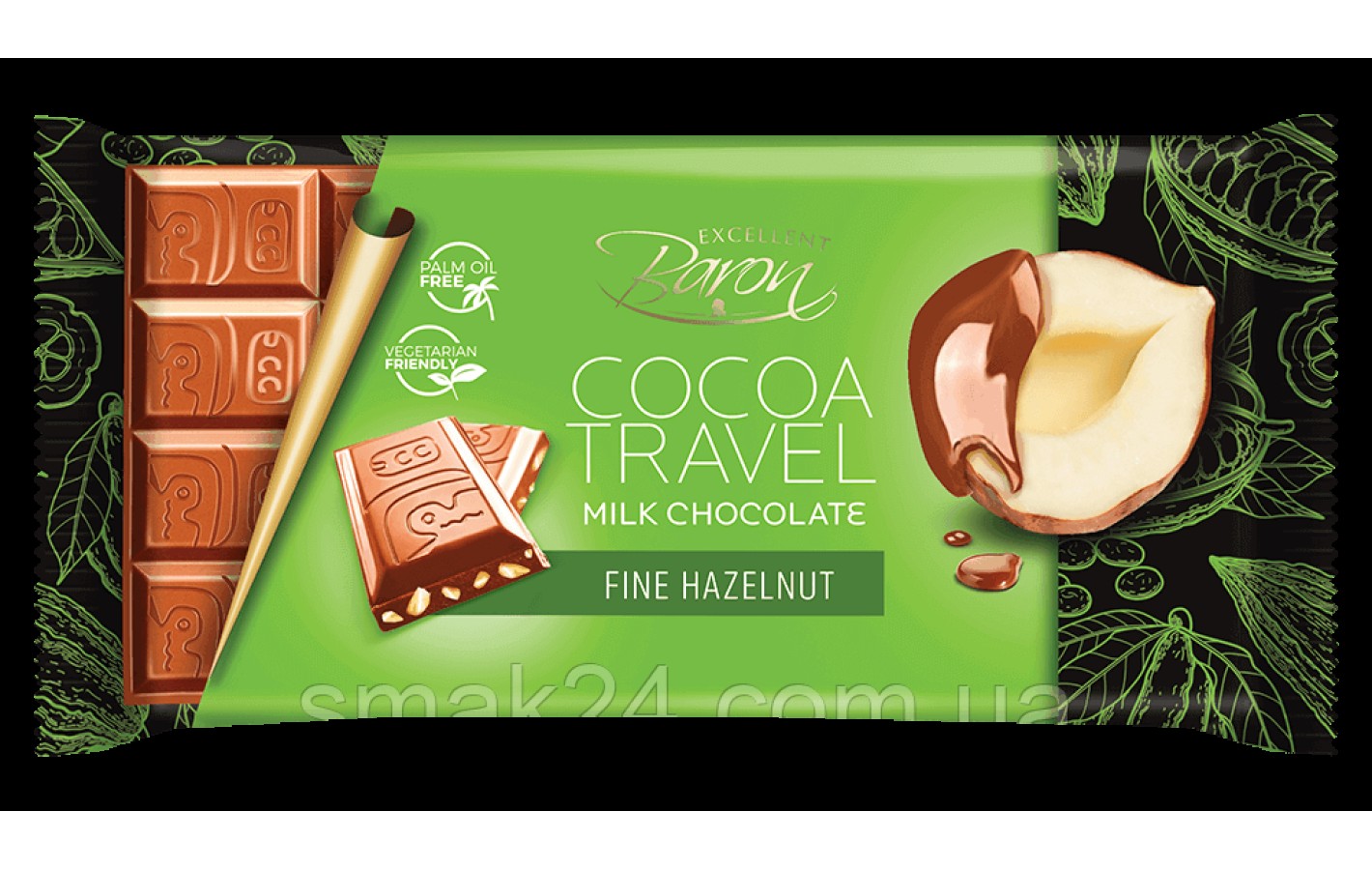 Шоколад молочный с фундуком COCOA TREVEL  Baron  Польша, 90г