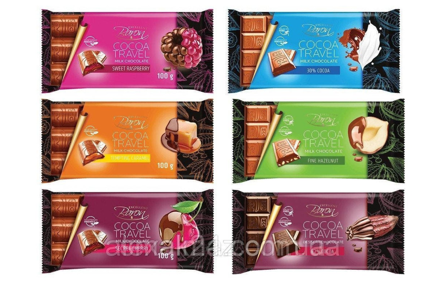 Шоколад молочний із хрустким арахісом COCOA TREVEL Baron Польща, 100 г