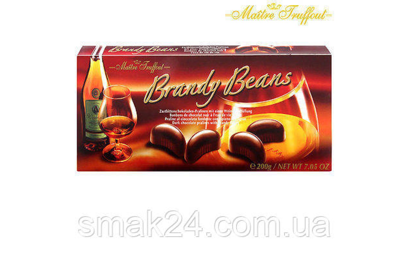 Шоколадні цукерки праліне з бренді Brandy Beans Maitre Truffout Австрія 190г