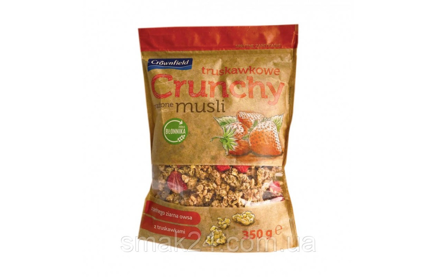 Кранчи (хрустящие мюсли) Crunchy  Crownfield с клубникой 350 г
