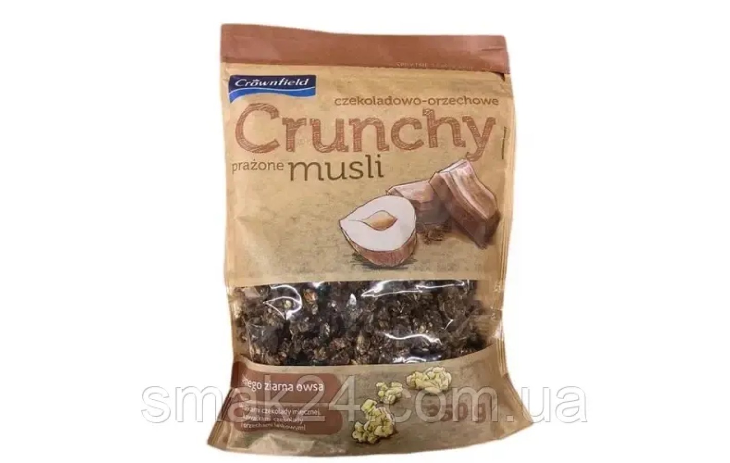 Кранчі (хрусткі мюслі) Crunchy Crownfield з горіхами та шоколадом 350 г