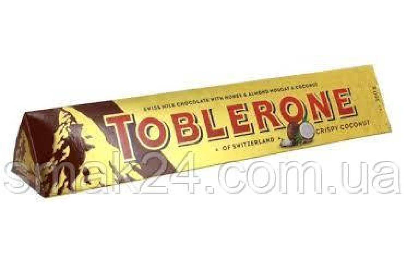 Швейцарський молочний шоколад Tobleron з медом, мигдальної нугою і кокосом 360 г