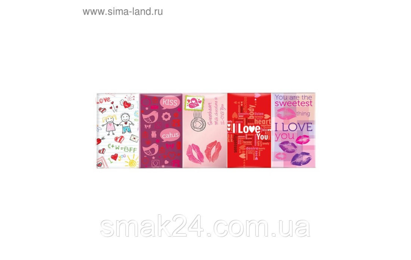 Шоколад молочный (мини-шоколадки) I Love You Maitre Truffout Milk chocolate 5х15г Австрия
