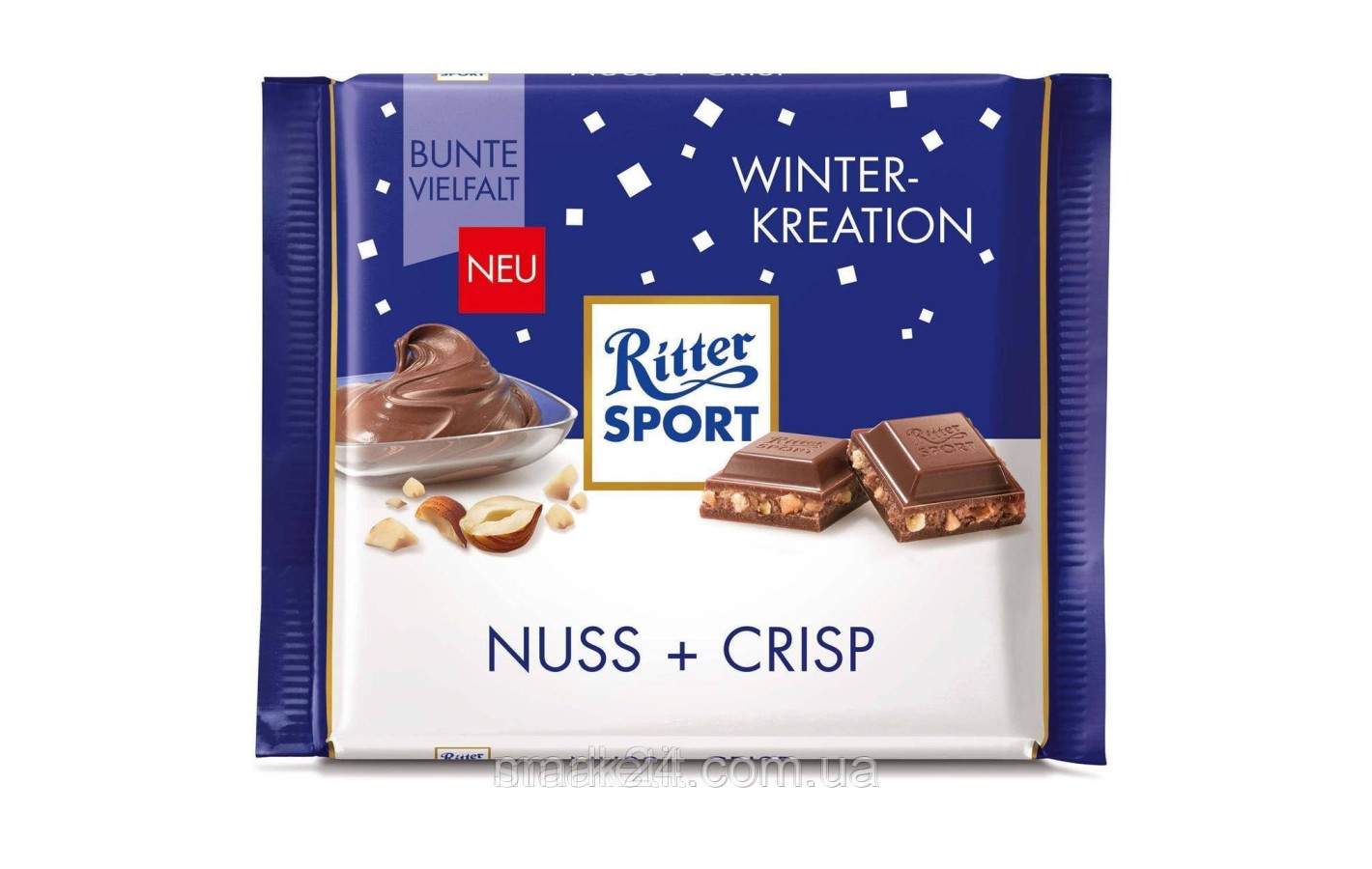 Шоколад Ritter Sport Nuss+ Crisp Winter Kreation (Ореховое хрустящее зимнее творение) Германия 100г