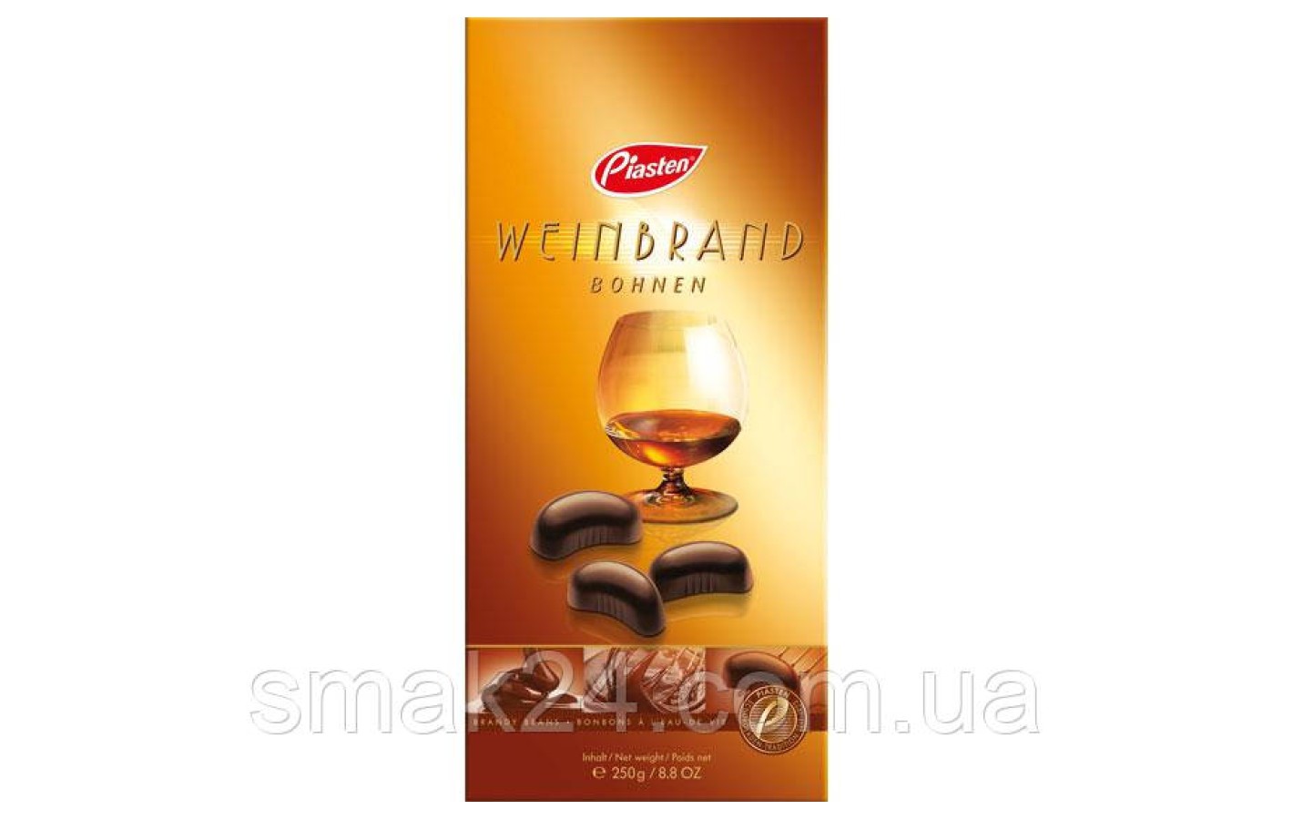 Шоколадні цукерки з коньяком Weinbrand Bohnen Piasten Німеччина 250г