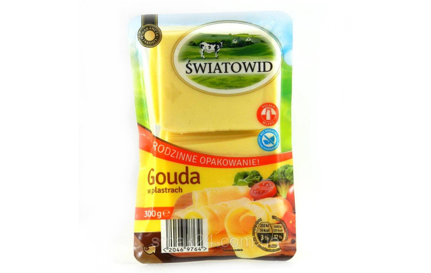 Сир у пластинках Gouda Swiatowid (Гауда) без консервантів 300 г Польща
