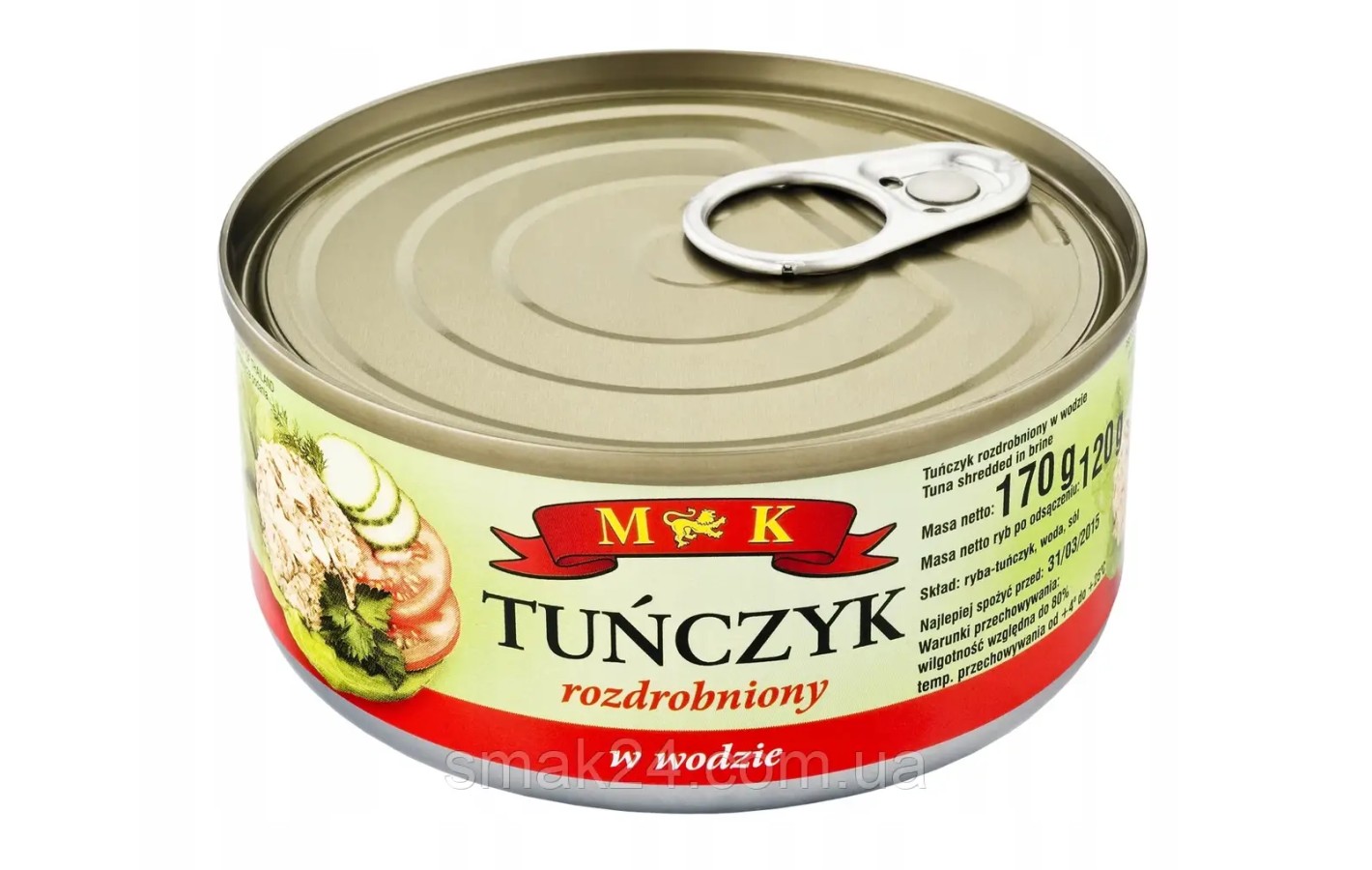 Тунець подрібнений для салату M&K Tunczyk Rozdrobniony w wodzie Польща 170г