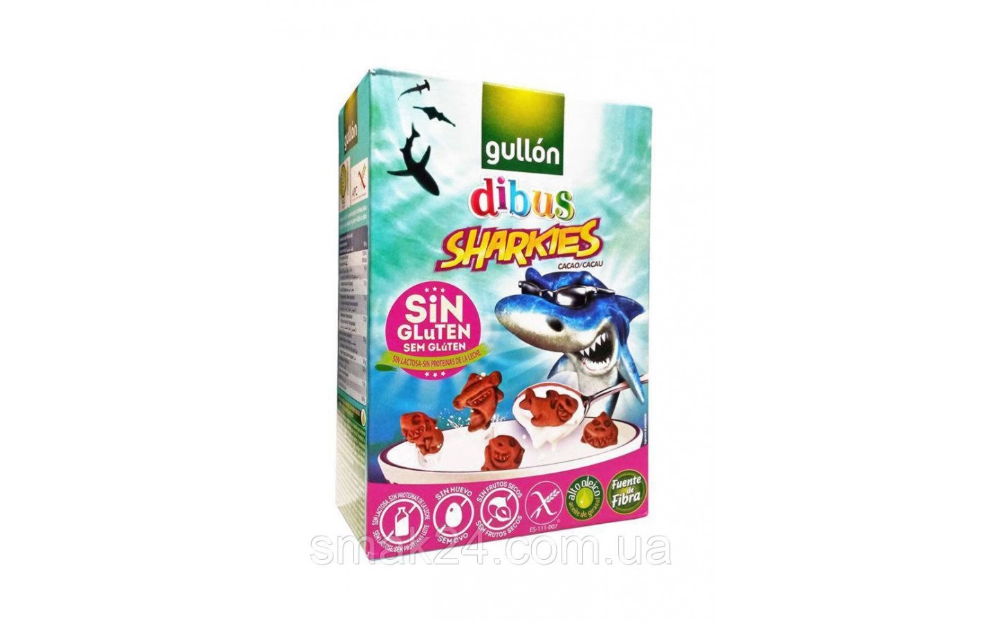 Печиво без глютену, лактози і яєць Dibus Sharkies Gullon 250г Іспанія