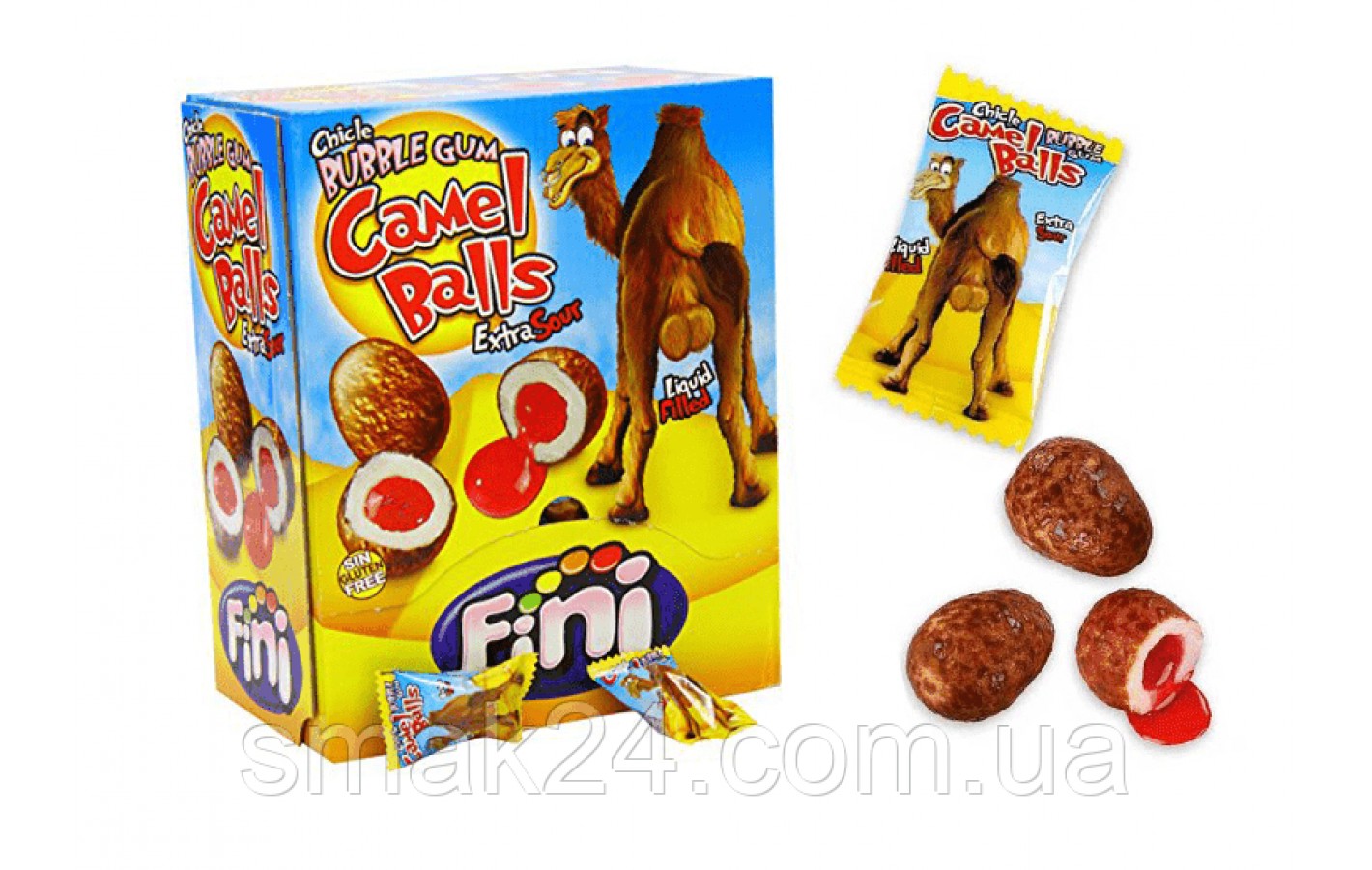Жевательные конфеты (жвачки) без глютена Fini Camel Balls яйца верблюда Испания 200штх5г