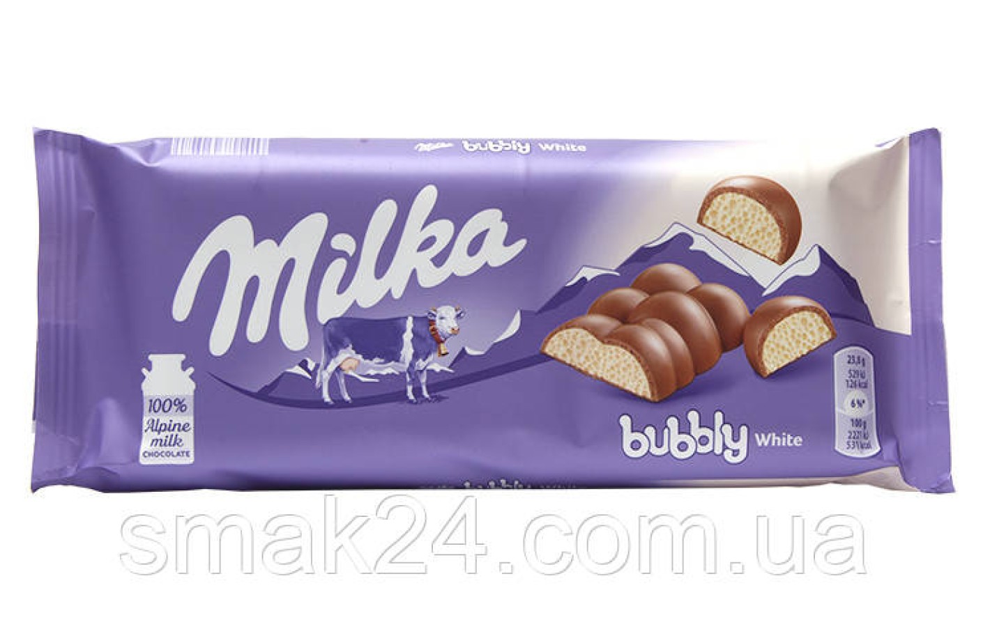 Шоколад молоный Milka Bubbly White (пористый) Швейцария 95г