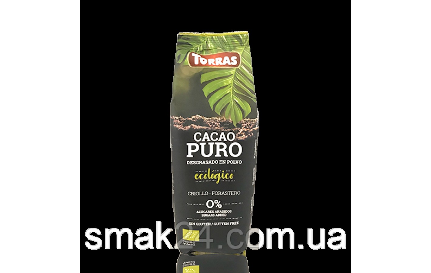 Какао-органіка без цукру та глютену, знежирене Cacao Puro Ecologico Torras Іспанія 150 г