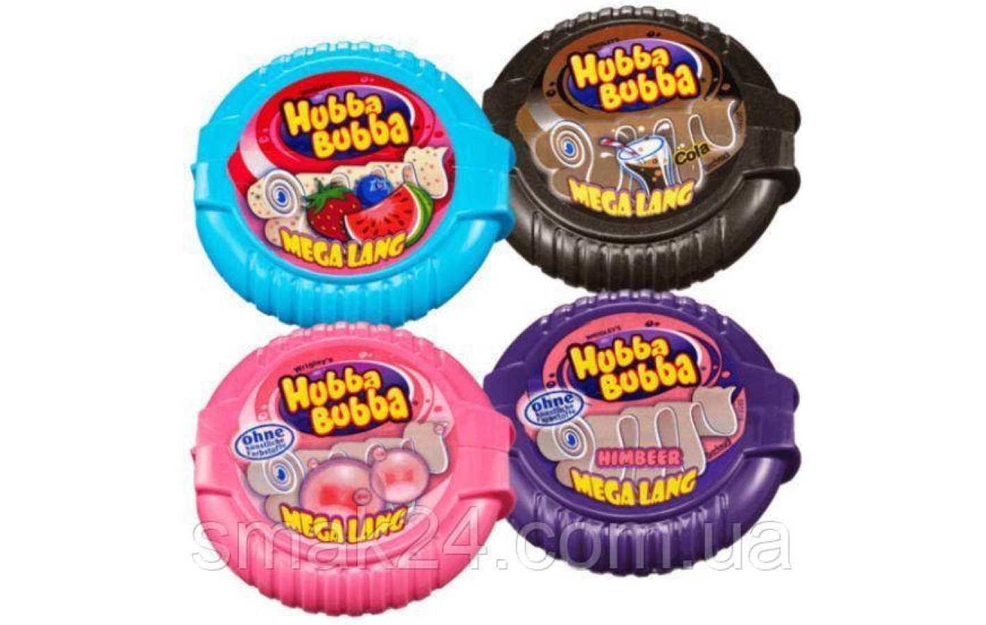 Жувальна гумка Hubba Bubbа  - кавун, полуниця, чорниця, Bubble Gum 56 г (180 см) Німеччина