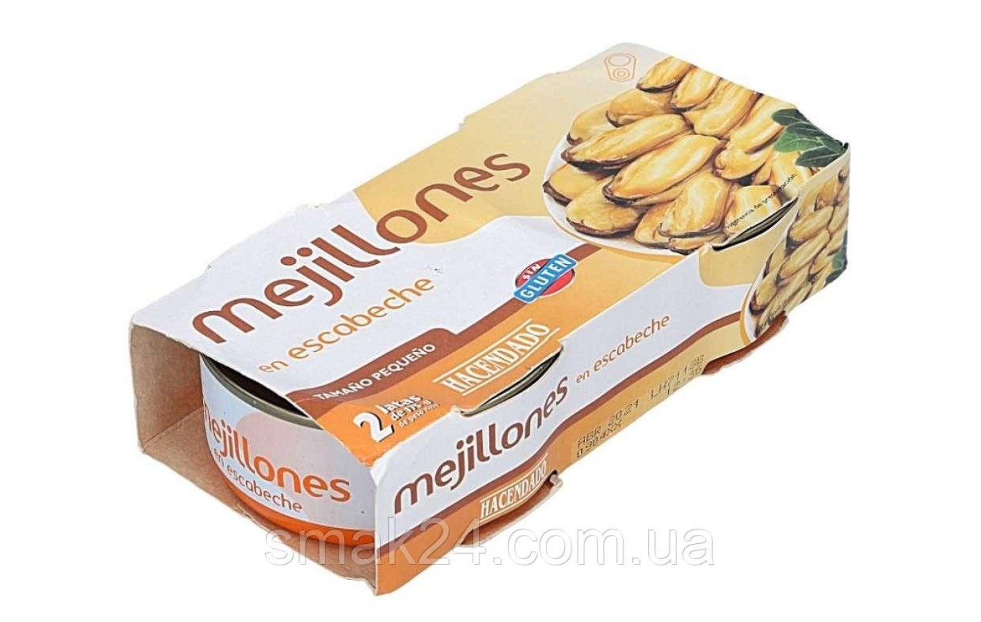 Мидии в маринаде без глютена Mejillones Hacendado 175 Испания