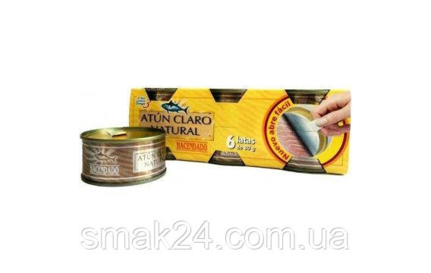 Тунець у власному соку Hacendado Atun Claro Natural (6х80) 480 г Іспанія