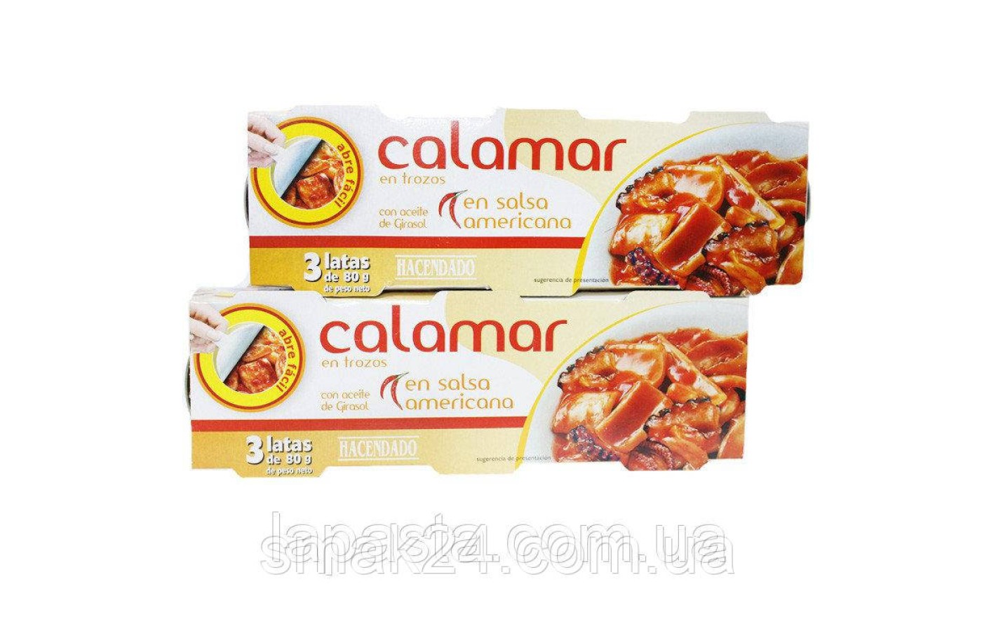 Кальмар кусочками в американском соусе Hacendado Calamar en salsa americana 240 г (3x80 г)