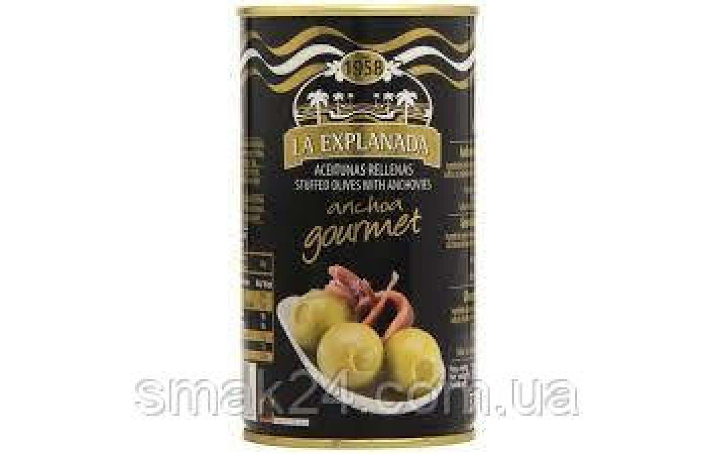 Оливки зеленые фаршированные анчоусом Olives with Anchovies La Explanada 1400г / 700г Испания