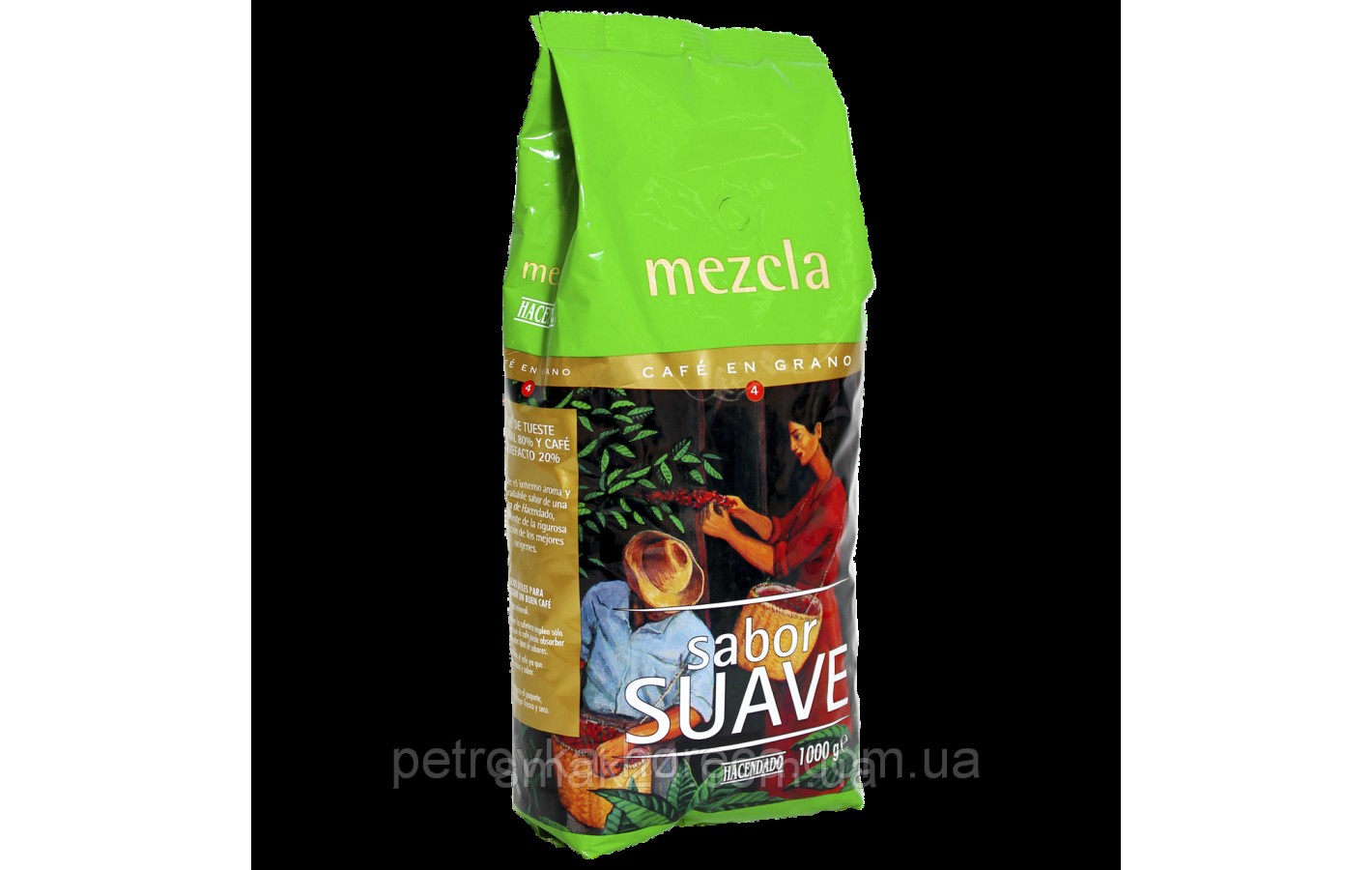 Кофе зерновой Hacendado Mezcla Sabor Suave 1кг Испания