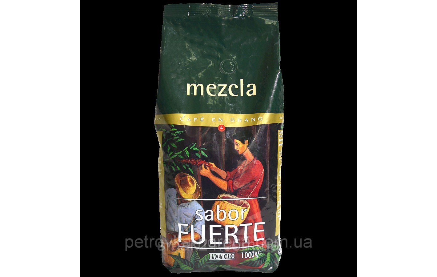 Кофе зерновой Hacendado Mezcla Sabor Fuerte 1кг Испания